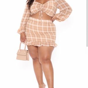 Two piece matching skirt and half shirt